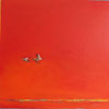 3 Geese in Red Reflection